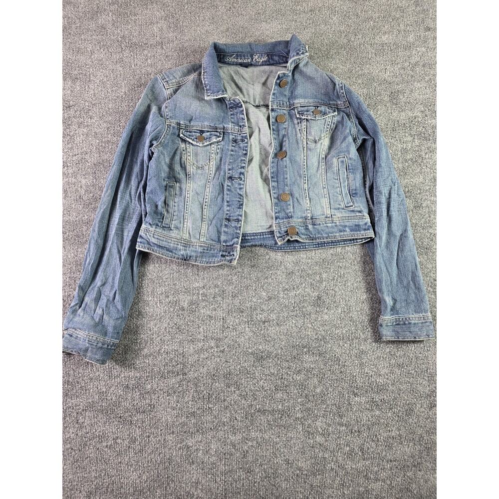 American Eagle Outfitters Women's Denim Jacket Size Small Button Up Blue